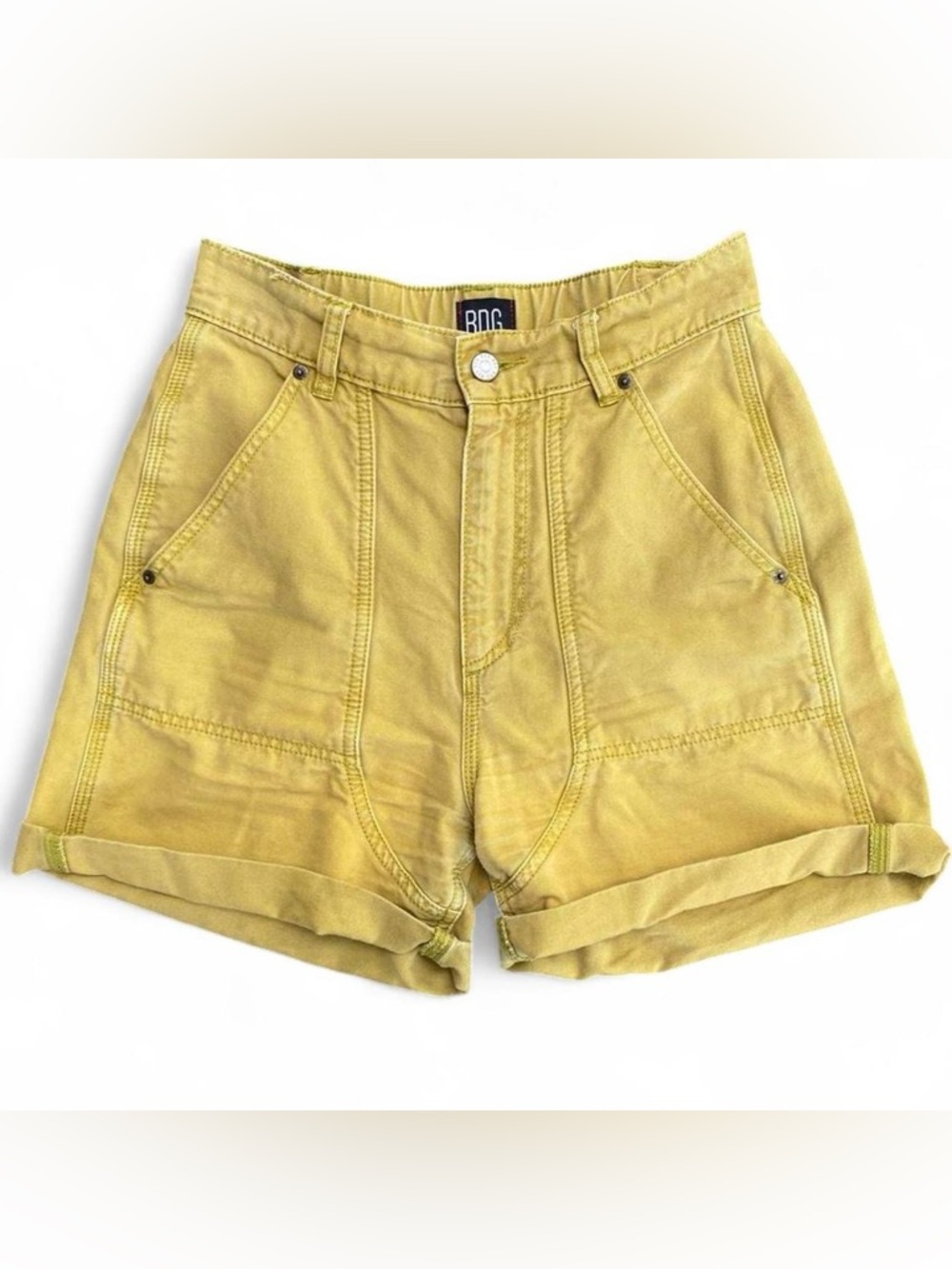 BDG High Waist Yellow Cotton Shorts